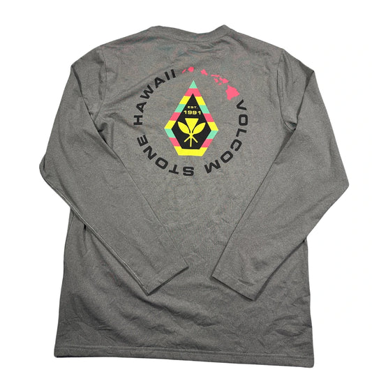 Volcom® Grey Hawaii Long Sleeve Surf Rash Guard T Shirt-S