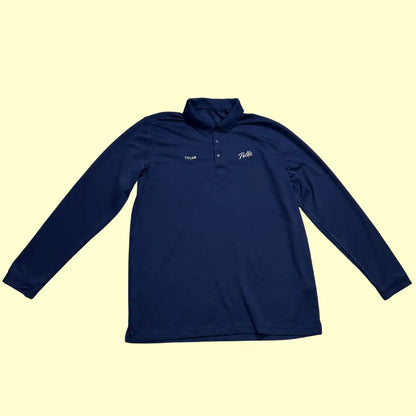 Classic navy Pelli long-sleeve polo shirt with a smart collared design