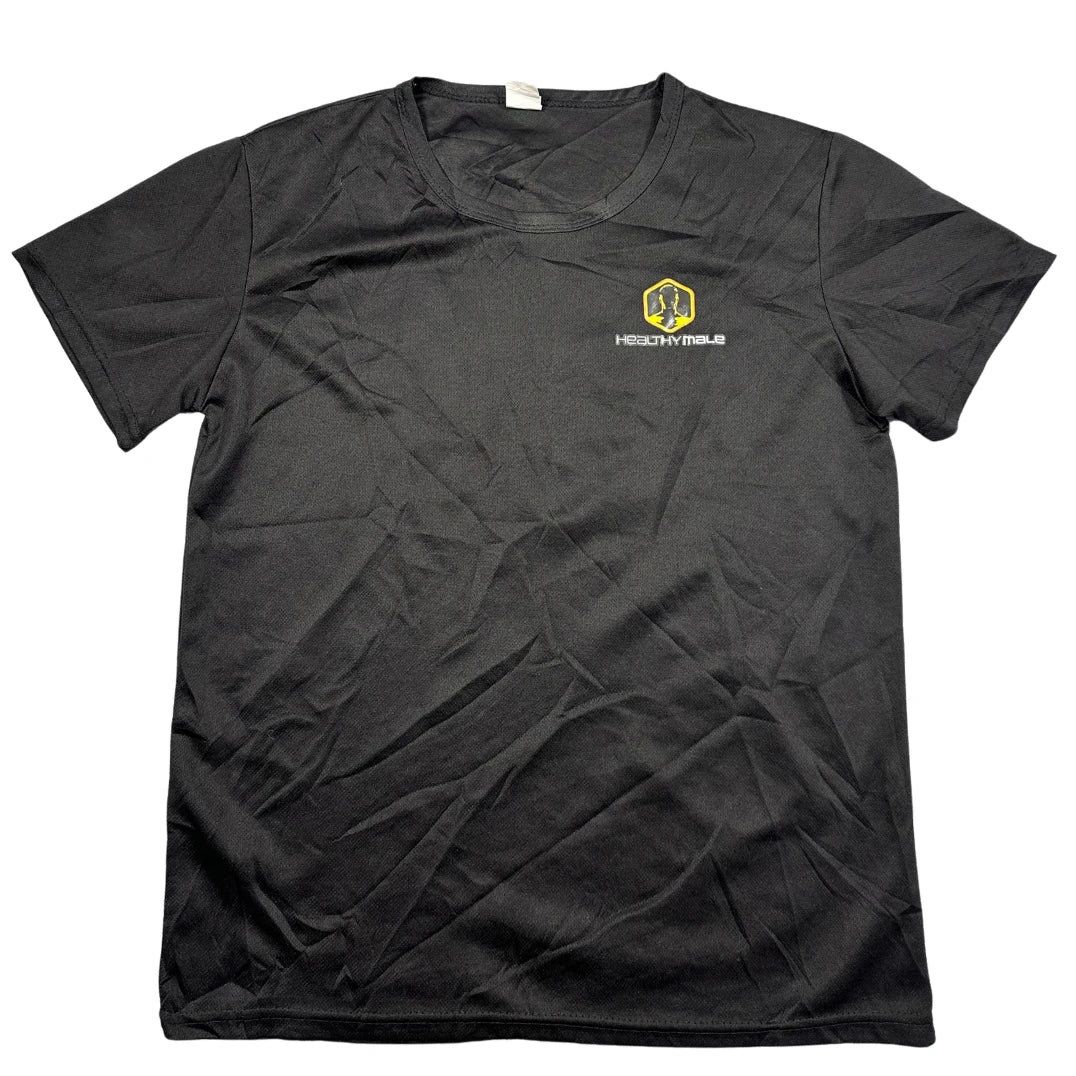 Unbranded Black Mesh Performance T Shirt Logo Print