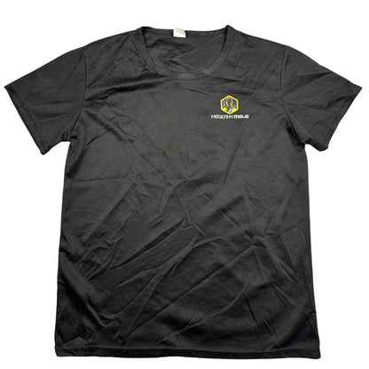 Unbranded Black Mesh Performance T Shirt Logo Print