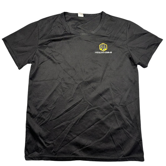 Unbranded Black Mesh Performance T Shirt Logo Print