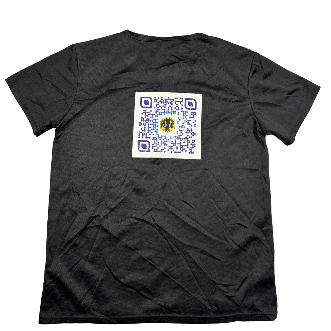 Unbranded Black Mesh Performance T Shirt Logo Print