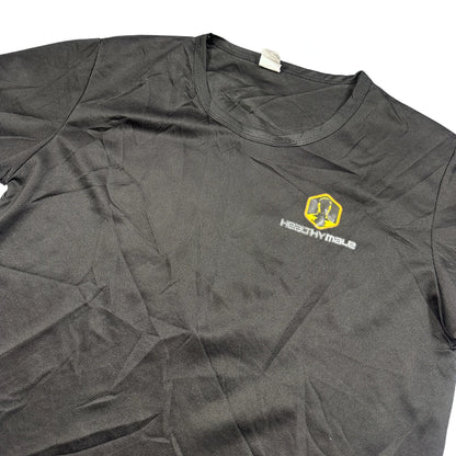 Unbranded Black Mesh Performance T Shirt Logo Print