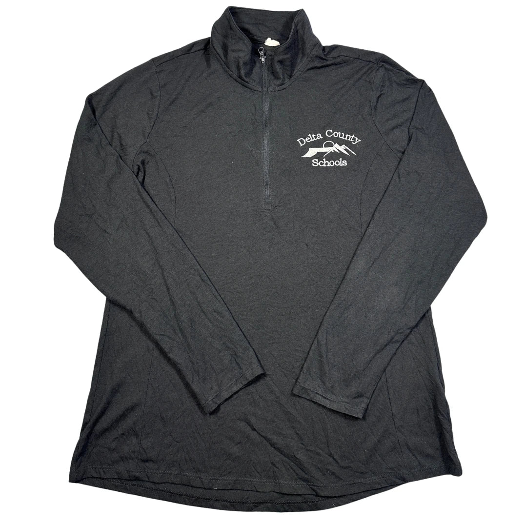 Sport-Tek® Black Tri-Blend Quarter Zip Pullover-M