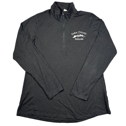 Sport-Tek® Black Tri-Blend Quarter Zip Pullover-M