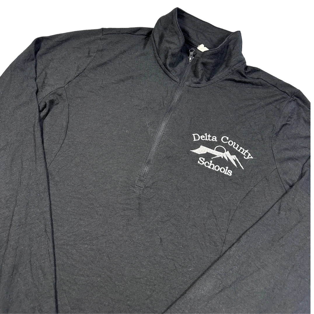 Sport-Tek® Black Tri-Blend Quarter Zip Pullover-M