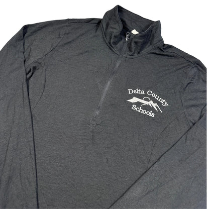 Sport-Tek® Black Tri-Blend Quarter Zip Pullover-M