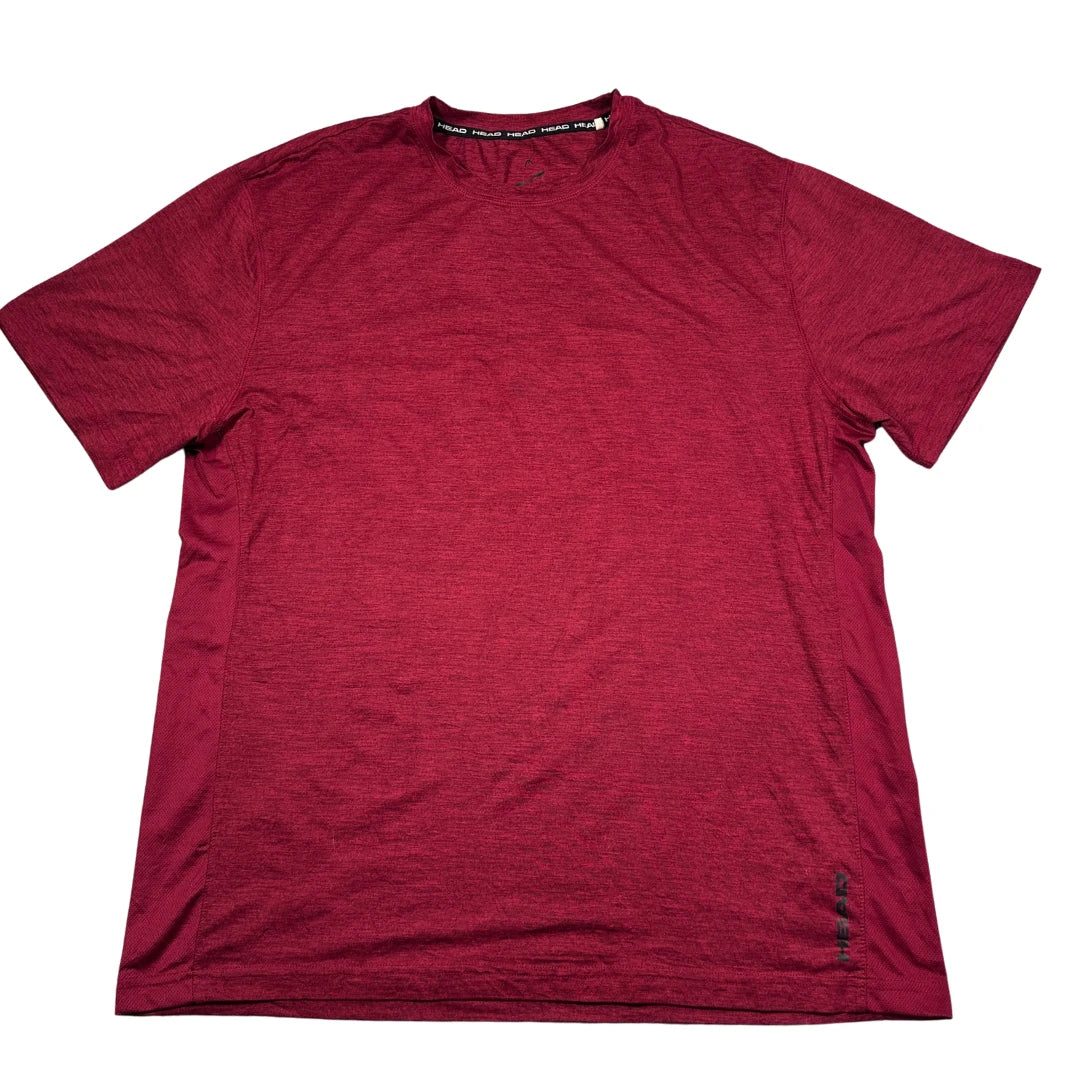 HEAD Burgundy Men's Mesh Panels-L Men T Shirts