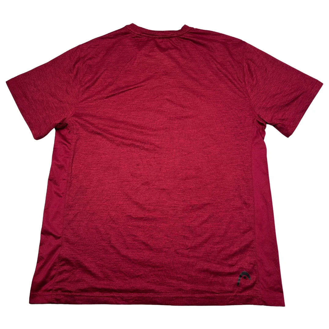 HEAD Burgundy Men's Mesh Panels-L Men T Shirts