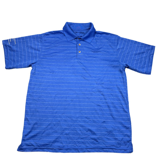 Union Line® Royal Blue Pinstripe Golf Polo Shirt-L