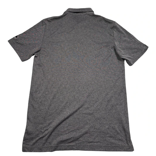 TravisMathew® Charcoal Grey Grid Pattern Golf Polo Shirt-M