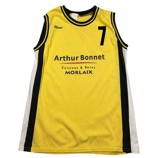 Start® Yellow Black Mesh Basketball Jersey Number 7 Sleeveless-L