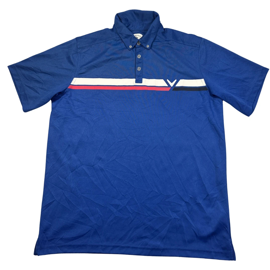 Callaway Blue Button-Down Collar-XL Polo T Shirt