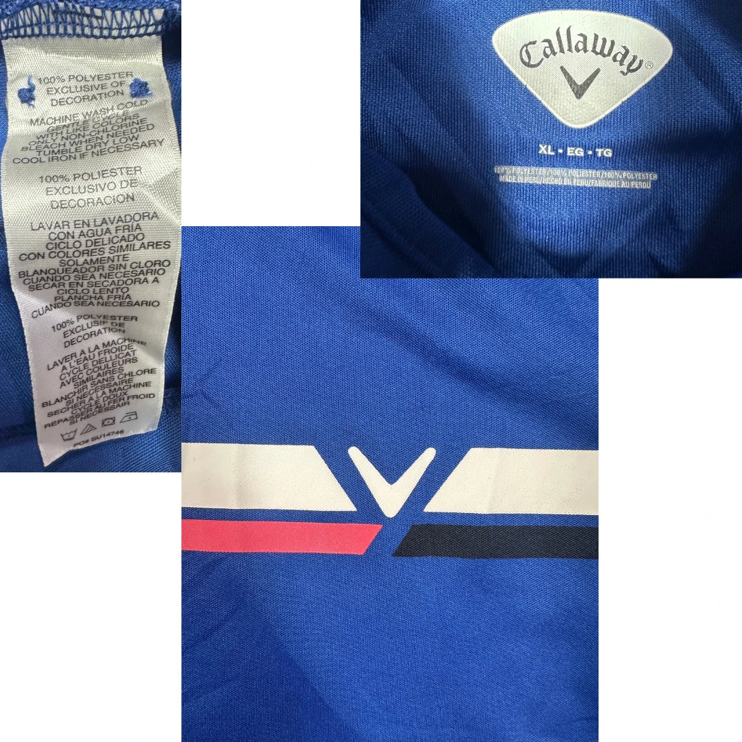Callaway Blue Button-Down Collar-XL Polo T Shirt