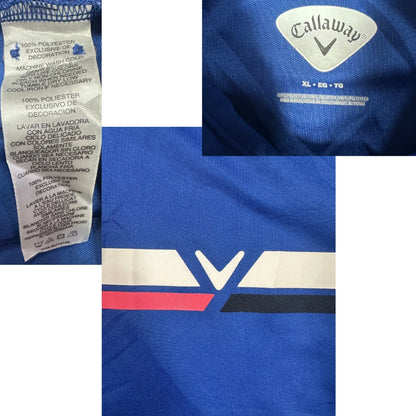 Callaway Blue Button-Down Collar-XL Polo T Shirt