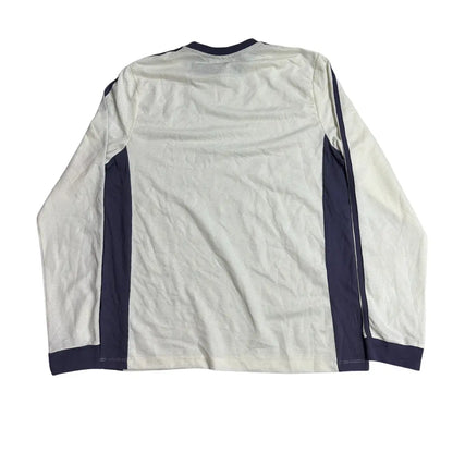 ASOS DESIGN Contrast Panel Long Sleeve T-Shirt – Cream & Navy