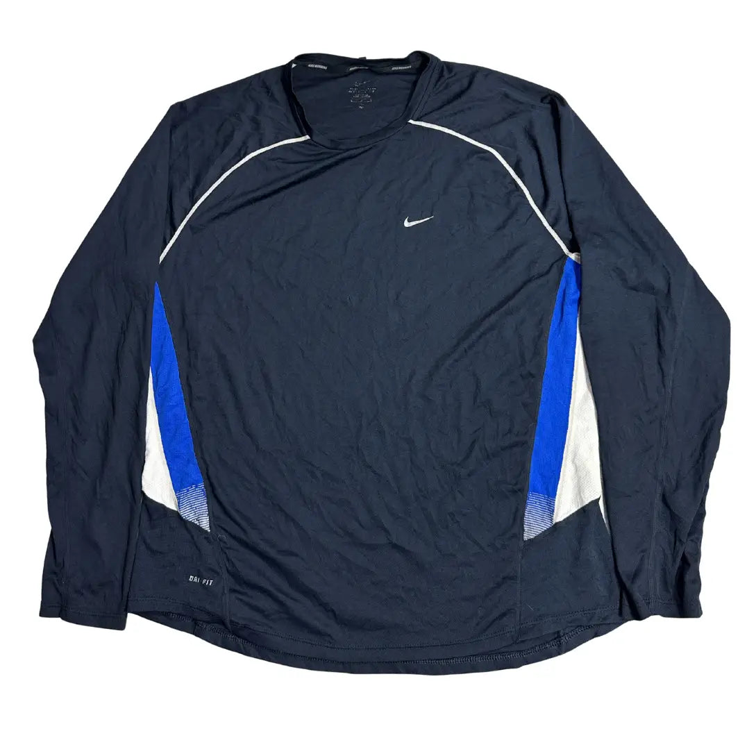 Nike Running Long Sleeve Dri-FIT Top – Navy / Blue Panels