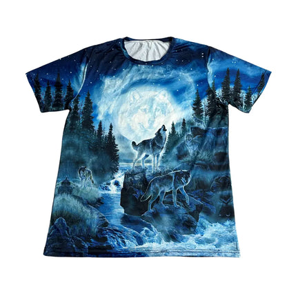 🌌 Wolf Moon Graphic T Shirt All Over Print
