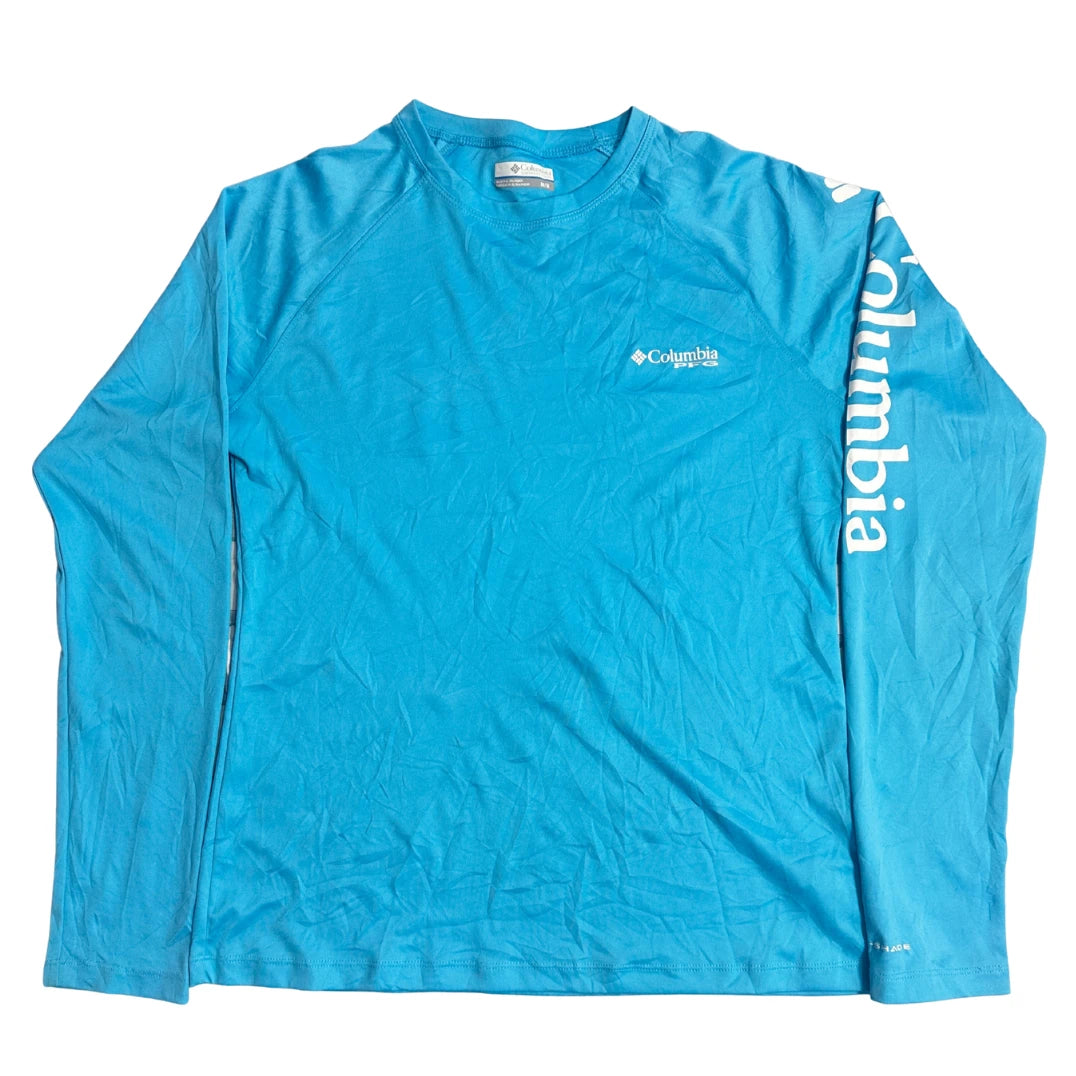 Columbia PFG Omni Shade Long Sleeve Performance Tee Aqua Blue 🌊