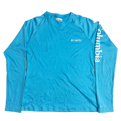 Columbia PFG Omni Shade Long Sleeve Performance Tee Aqua Blue 🌊