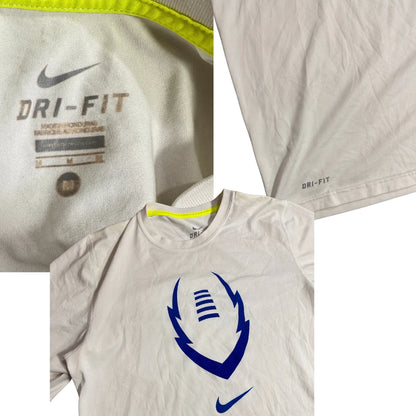 Nike Dri Fit Football Graphic Performance T Shirt Off White 🏈
