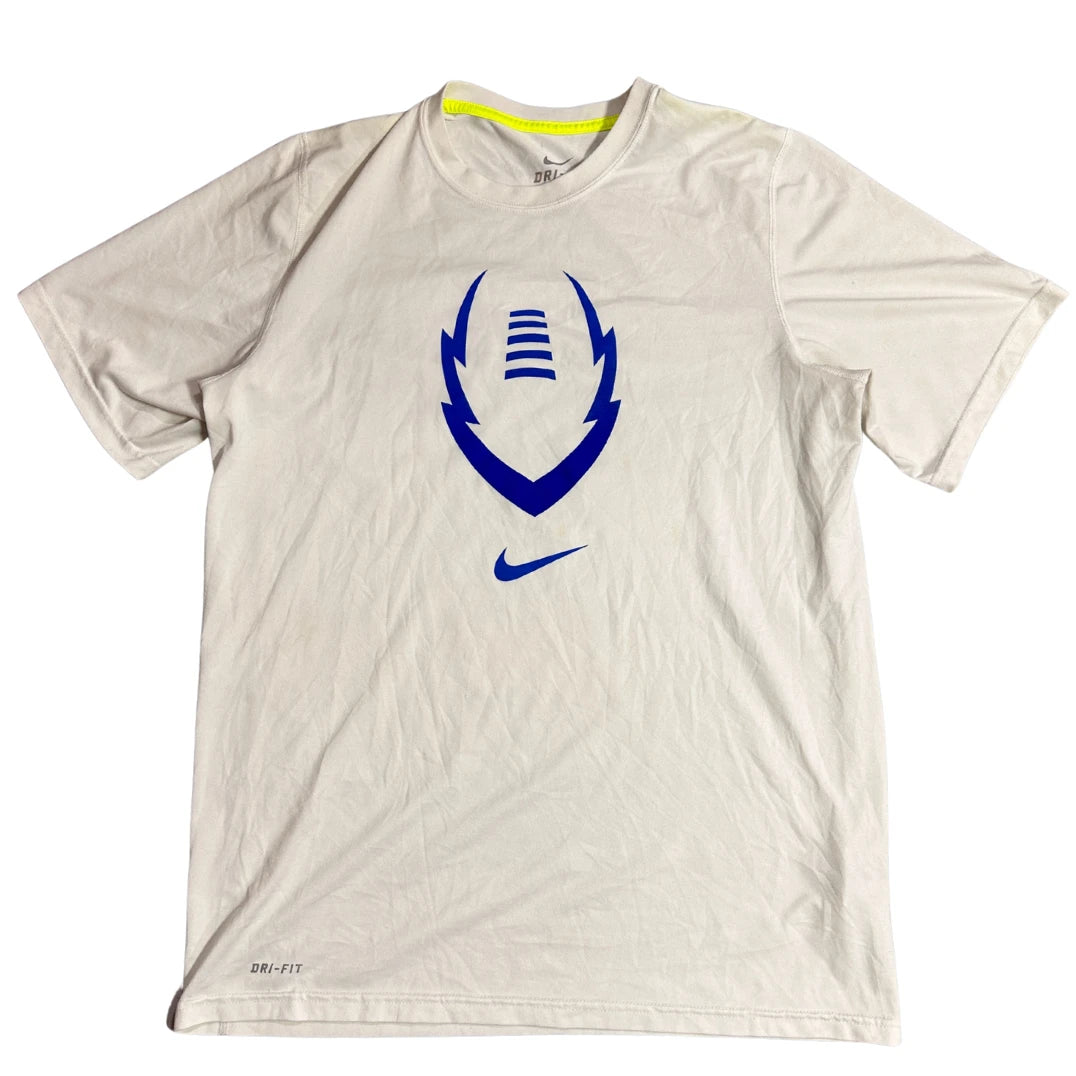 Nike Dri Fit Football Graphic Performance T Shirt Off White 🏈