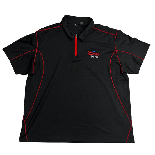 🍺 Coors Light Black Half-Zip Sports Polo Shirt