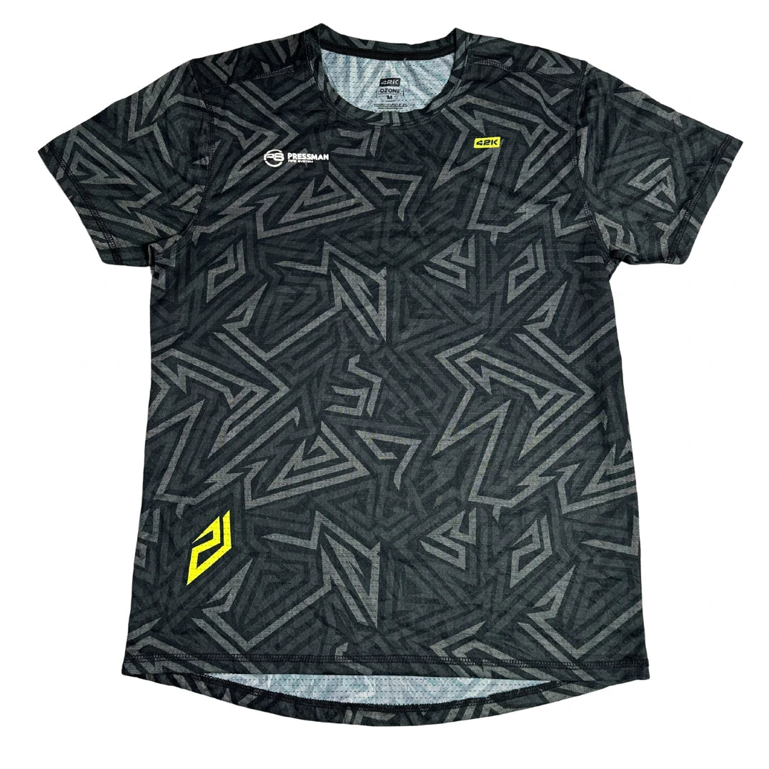 4F2K Ozone Performance Sports T Shirt – Geometric Print Edition 🖤⚡