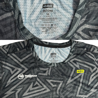 4F2K Ozone Performance Sports T Shirt – Geometric Print Edition 🖤⚡