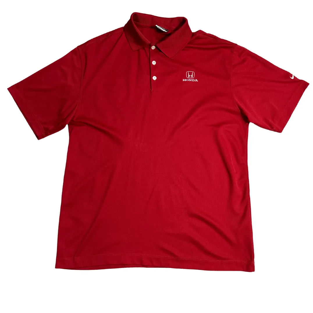 Nike Golf Red Dri Fit Honda Logo Polo Shirt