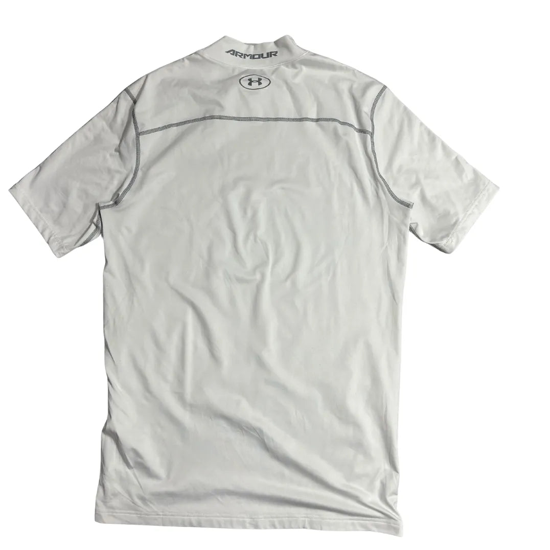 Under Armour White ColdGear Compression Crew Neck T Shirt 👕