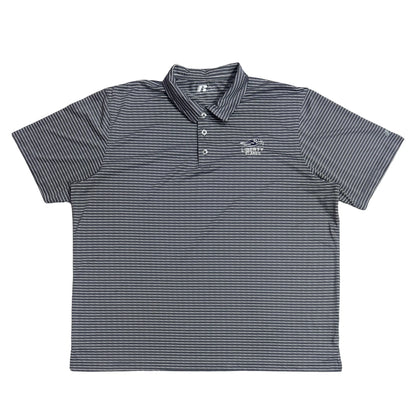 Russell® Grey Striped Polo Shirt – Liberty Flames Edition
