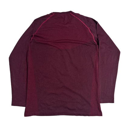 Gymshark® Long Sleeve Performance Tee – Maroon Edition(M)