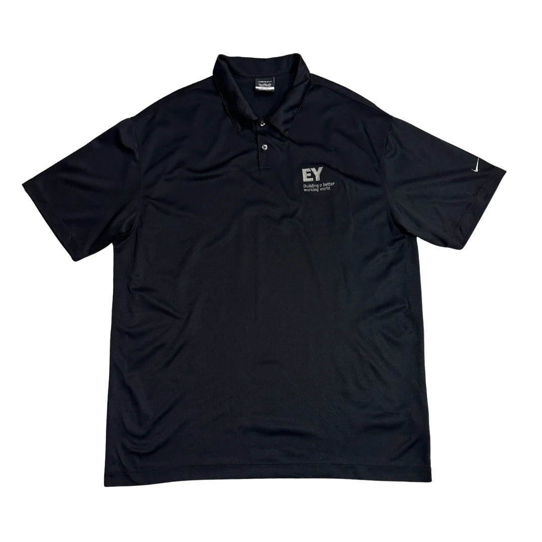 Nike Golf Dri-FIT Black Performance Polo with EY Logo 🖤