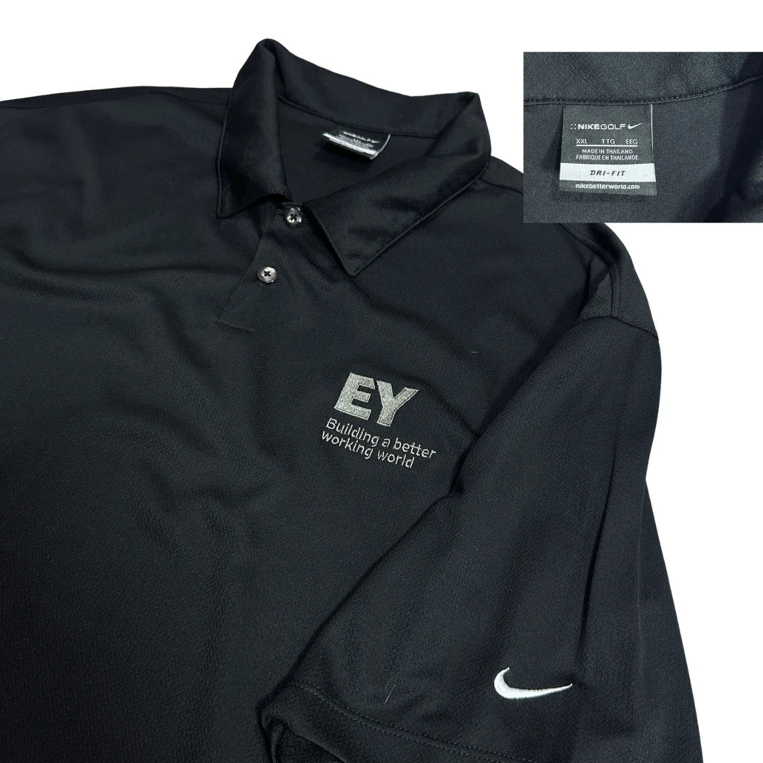 Nike Golf Dri-FIT Black Performance Polo with EY Logo 🖤