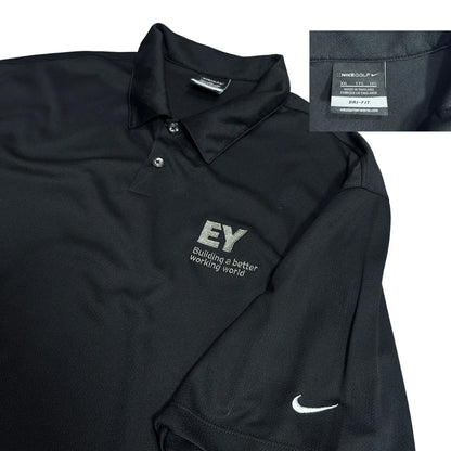 Nike Golf Dri-FIT Black Performance Polo with EY Logo 🖤