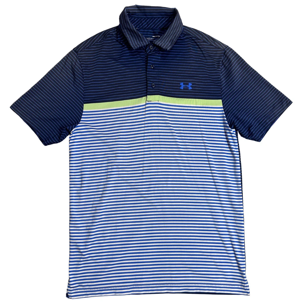 Under Armour® Striped Performance Polo Blue Green Edition 💙💚