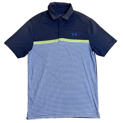 Under Armour® Striped Performance Polo Blue Green Edition 💙💚