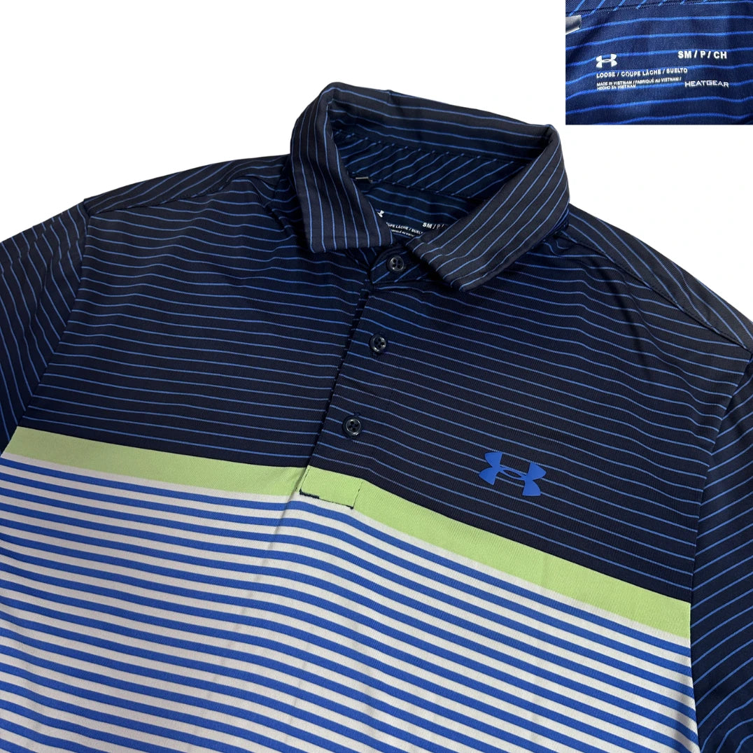Under Armour® Striped Performance Polo Blue Green Edition 💙💚