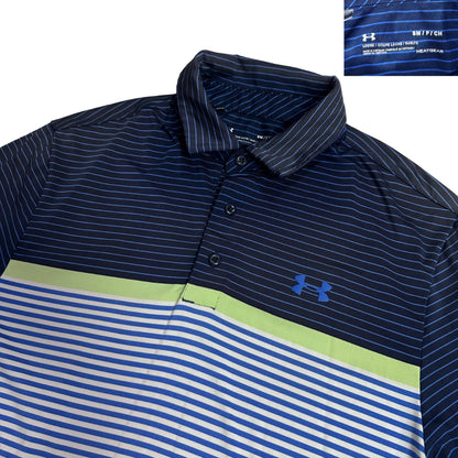 Under Armour® Striped Performance Polo Blue Green Edition 💙💚