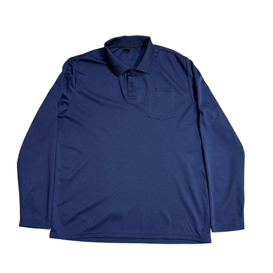 Shein ® Navy Long Sleeve Polo Shirt 🔵