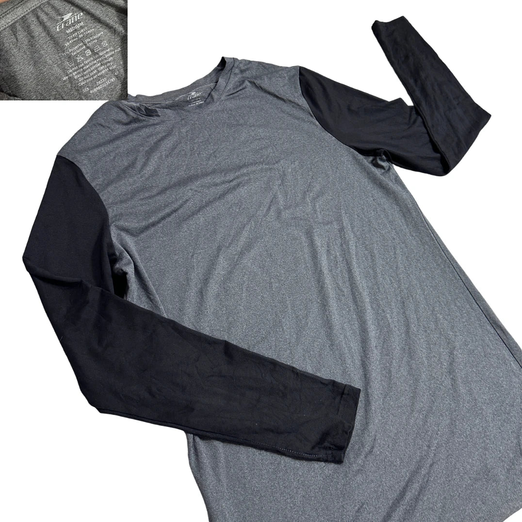 Crane® Dual Tone Grey & Black Long Sleeve Active Shirt