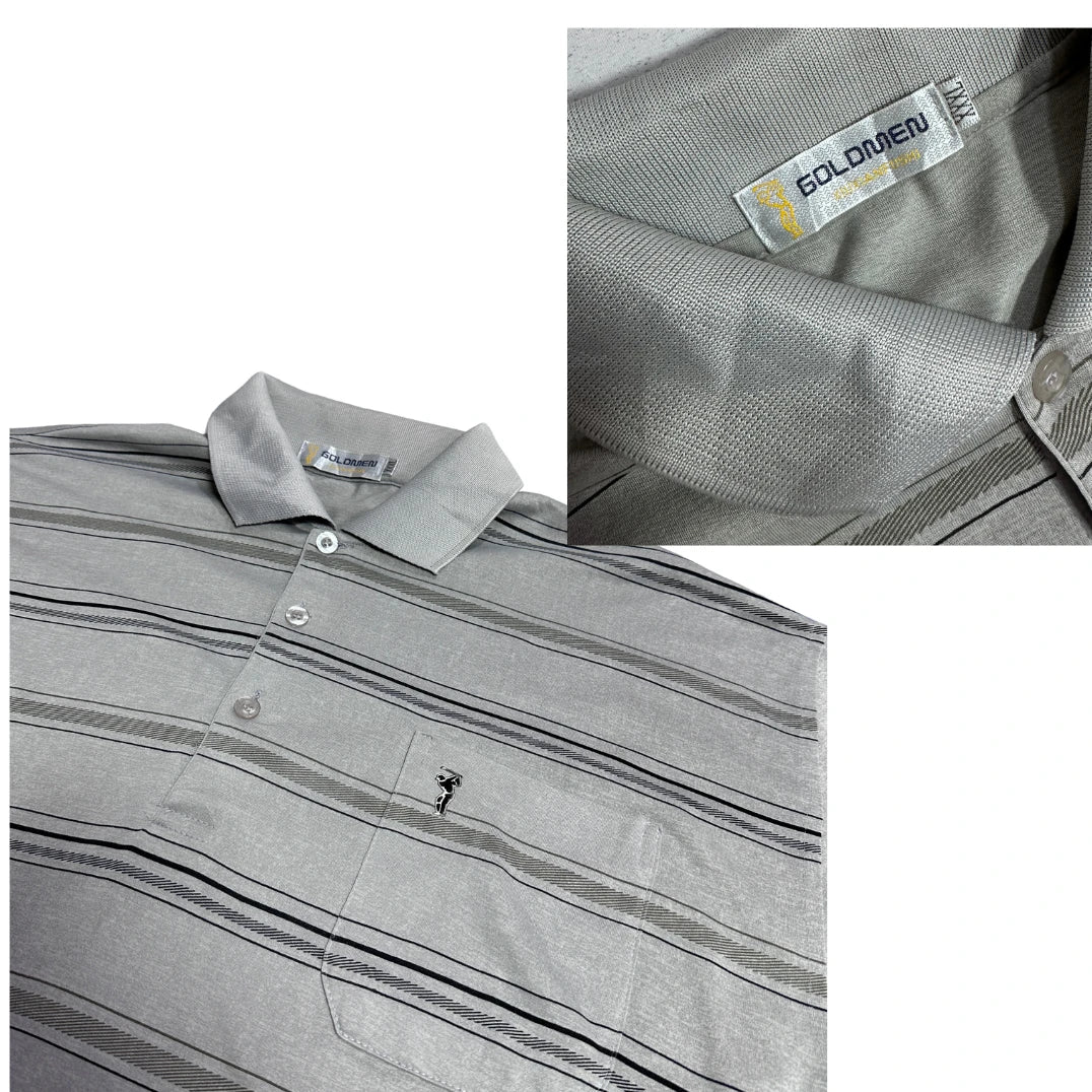 Goldmen®  Striped Classic Polo Shirt 🐻✨ XL