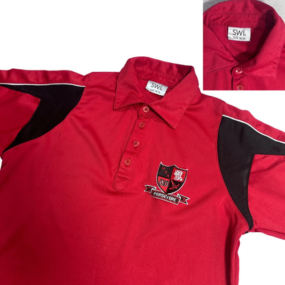 SWI Sports®  Polo Tee – Crest Performance Edition 🔴⚫