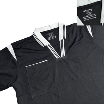 Classic Black Football Referee Style Shirt 🖤⚽