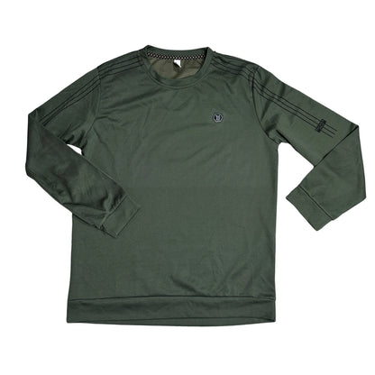 Olive Green Premium Textured Long Sleeve Tee(M)