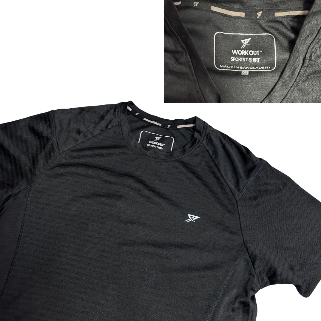 Workout®  Sports Performance Black Active T-Shirt(S)
