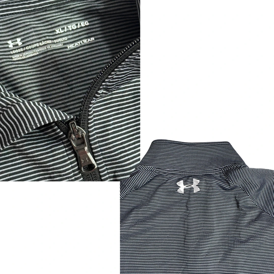 Under Armour® Striped Performance Quarter Zip Top(XL)