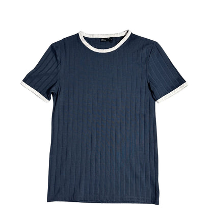 ASOS® Design Ribbed Navy Casual Tee(S)