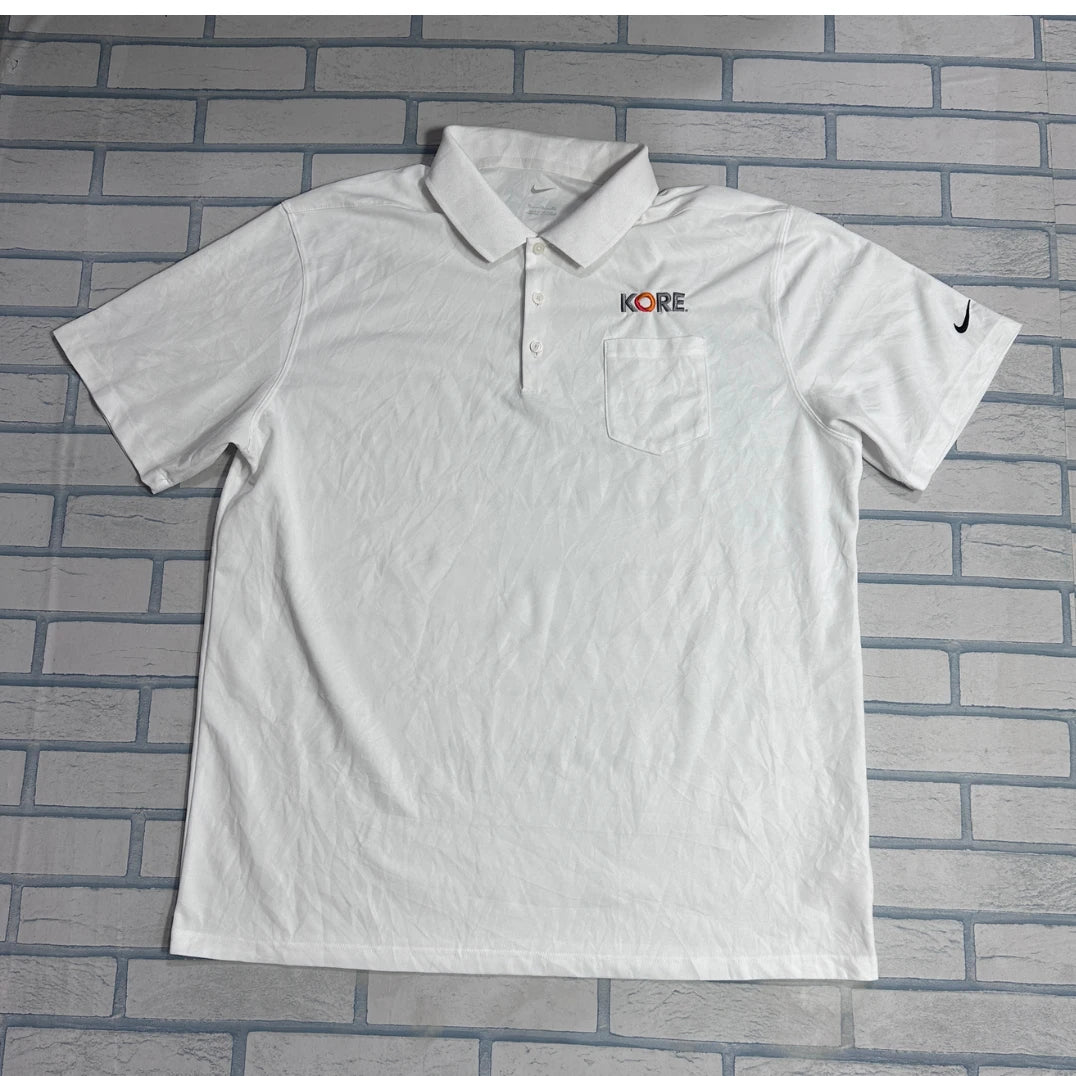 Nike® White KORE Logo Polo Shirt 👕(XL)